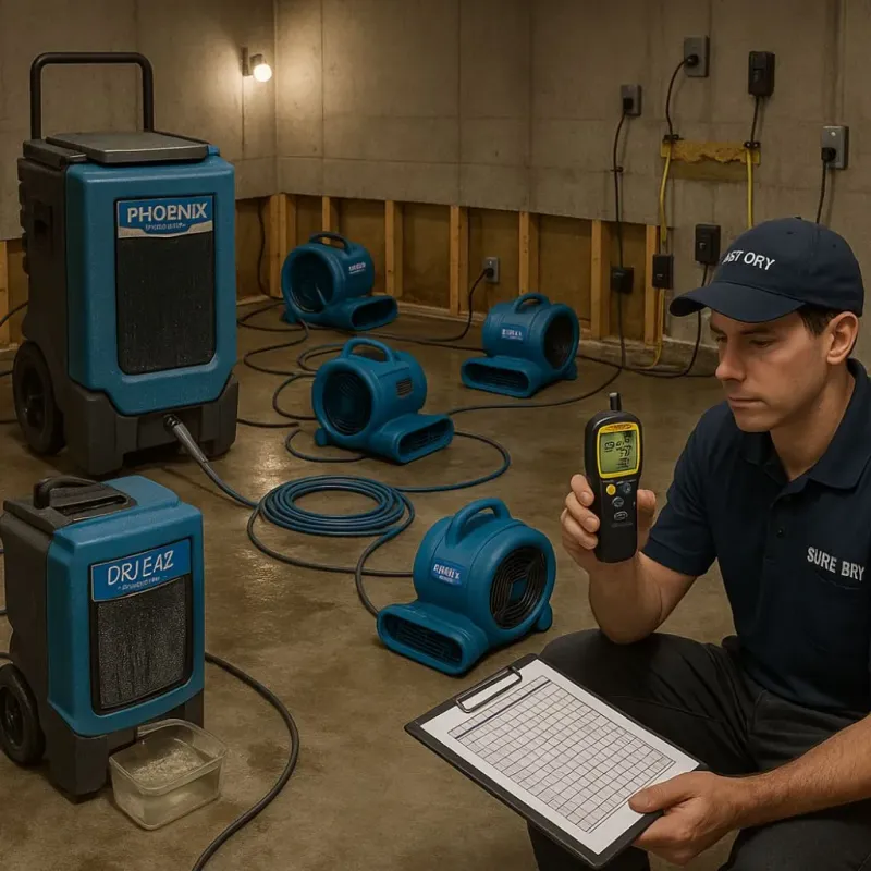 Structural Drying and Dehumidification process in Seymour, TN